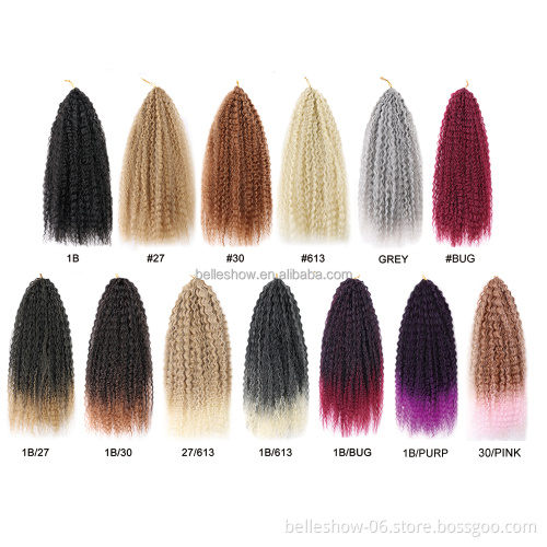 Crochet Hair Afro Kinky Curly Synthetic Ombre Crochet Braiding Hair Extensions Afro Curly hair